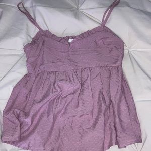 purple ruffle top